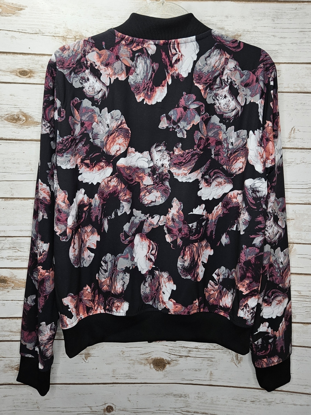 Victoria Sport Roses Zippered Bomber Jacket Size Small - Picture 2 of 9